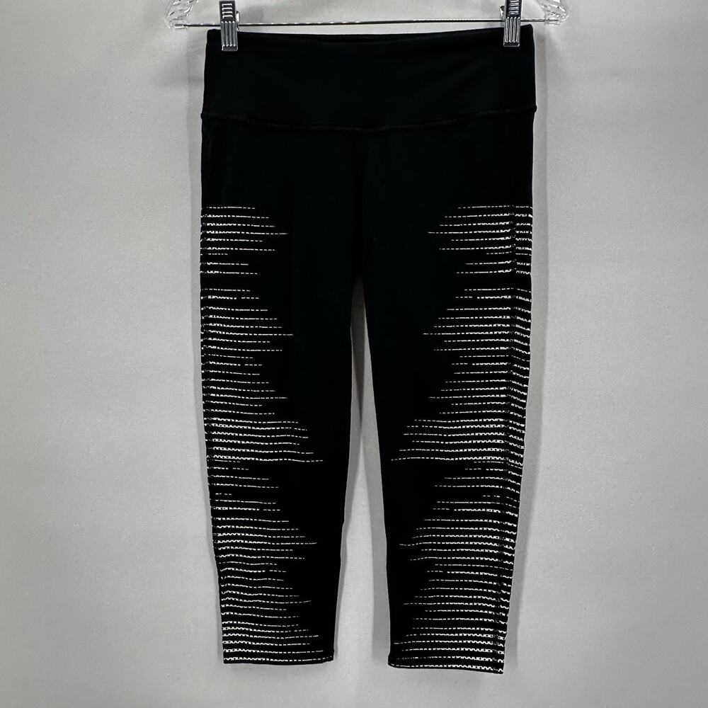 Athleta Legging Womens Small Black Cropped Gel Chaturanga Textured Gym